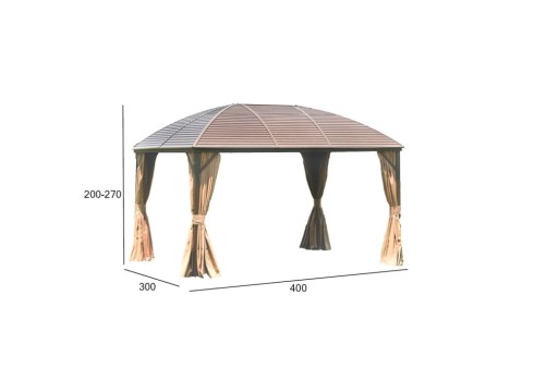 Varikatus SUNSET 3x4xH2-2,7m, beež-pruun