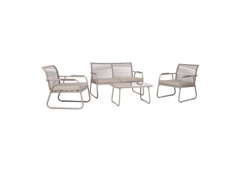 Aiamööblikomplekt MACOS laud, diivan ja 2 tooli, beež