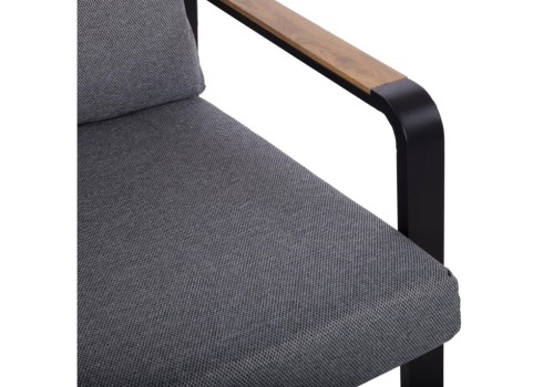 Aiamööblikomplekt LONA laud, diivan ja 2 tooli, hall-must