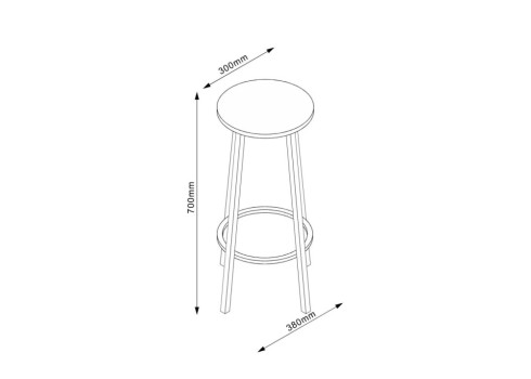 Baaripukk HANNES 38x38xH70cm, rustik melamiin
