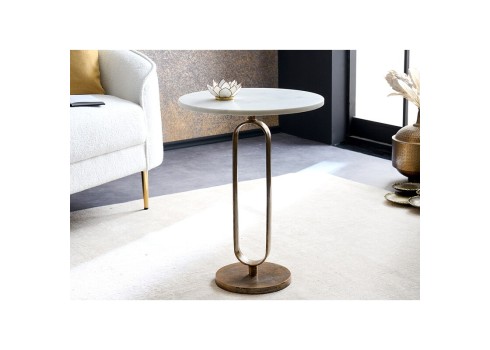 Abilaud ELEGANCE valge marmor / kuldne, kohvilaud, abialaud, lauad