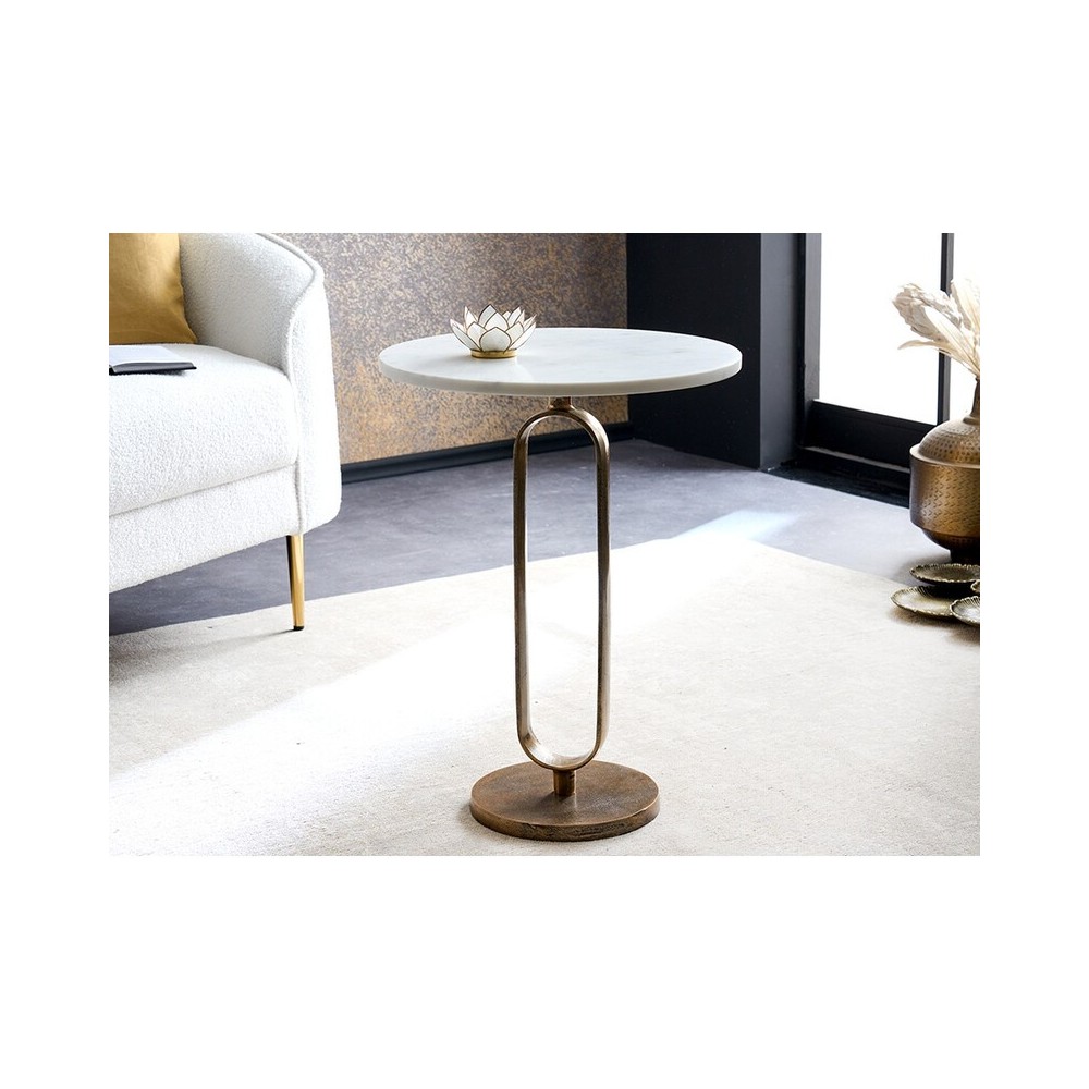 Abilaud ELEGANCE valge marmor / kuldne, kohvilaud, abialaud, lauad