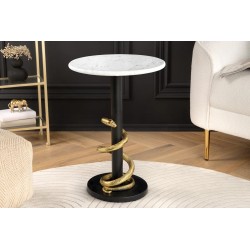 Abilaud SNAKE valge marmor / kuldne, kohvilaud, mööbel, elutoamööbel