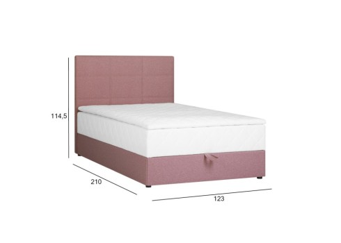 Kontinentaalvoodi LEVI 120x200cm, madratsiga, roosa