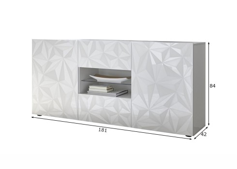 Kummut PRISMA valge läige,  mööbel, elutoamööbel, kummutid