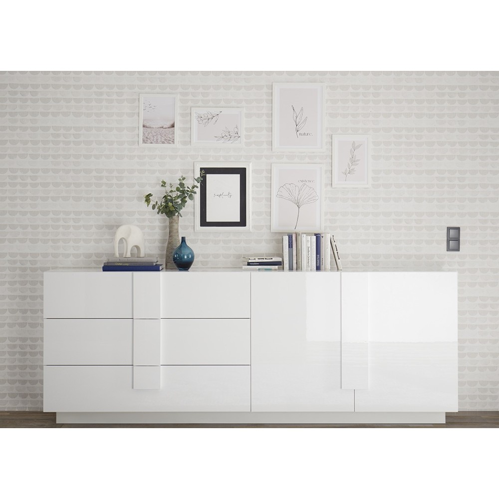 Kummut JUPITER valge kõrgläige, mööbel, elutoamööbel, kummutid