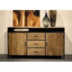 Kummut STURDY naturaalne pruun / must, mööbel, elutoamööbel, kummutid