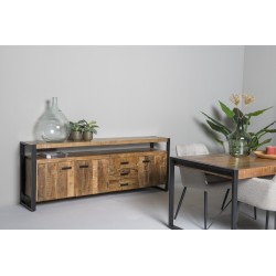 Kummut NAIROBI naturaalne puit / must, mööbel, elutoamööbel, kummutid