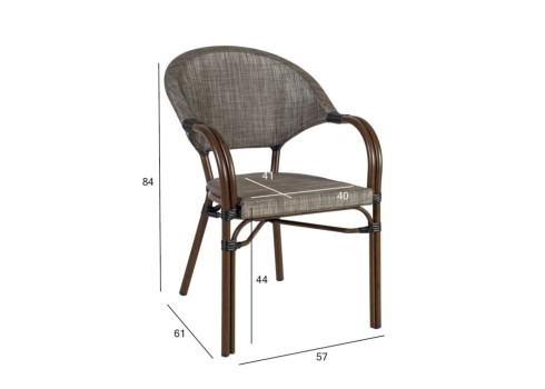 Tool BAMBUS käetugedega, pruun