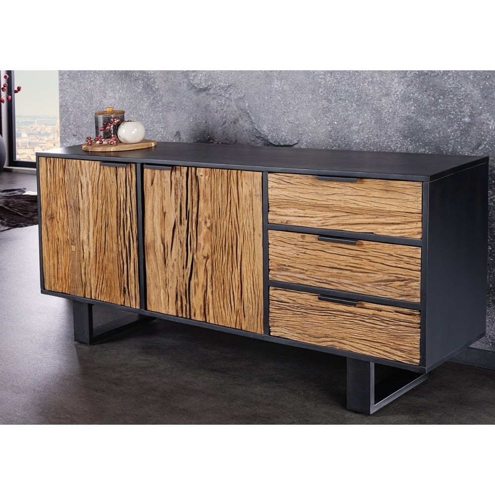 Kummut BARRACUDA naturaalne / must, mööbel, elutoamööbel, kummutid