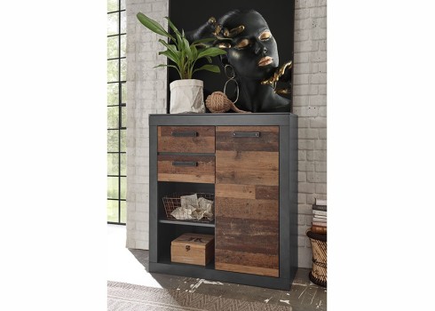 Kummut BROOKLYN pruun / hall, mööbel, elutoamööbel, kummutid, kapp