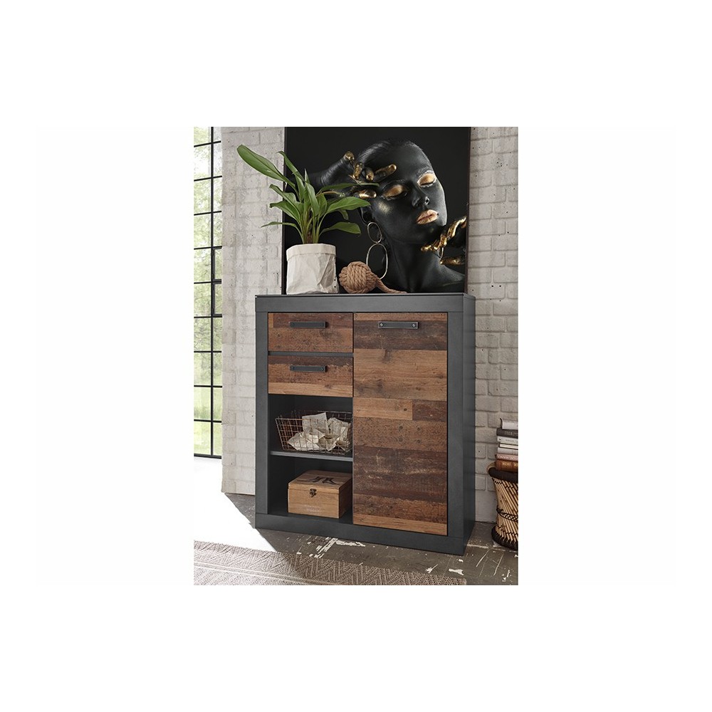 Kummut BROOKLYN pruun / hall, mööbel, elutoamööbel, kummutid, kapp