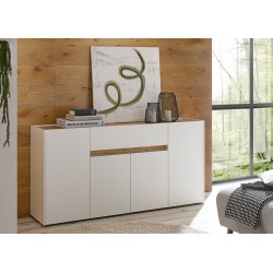 Kummut CITY valge / tamm, 170x40xH86 cm