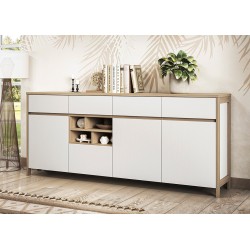 Kummut STRANDA valge / tamm, mööbel, elutoamööbel, kummutid