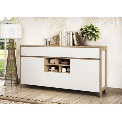 Kummut STRANDA valge / tamm, mööbel, elutoamööbel, kummutid