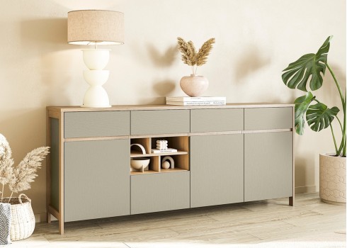 Kummut STRANDA hallikasroheline / tamm, mööbel, elutoamööbel, kummutid