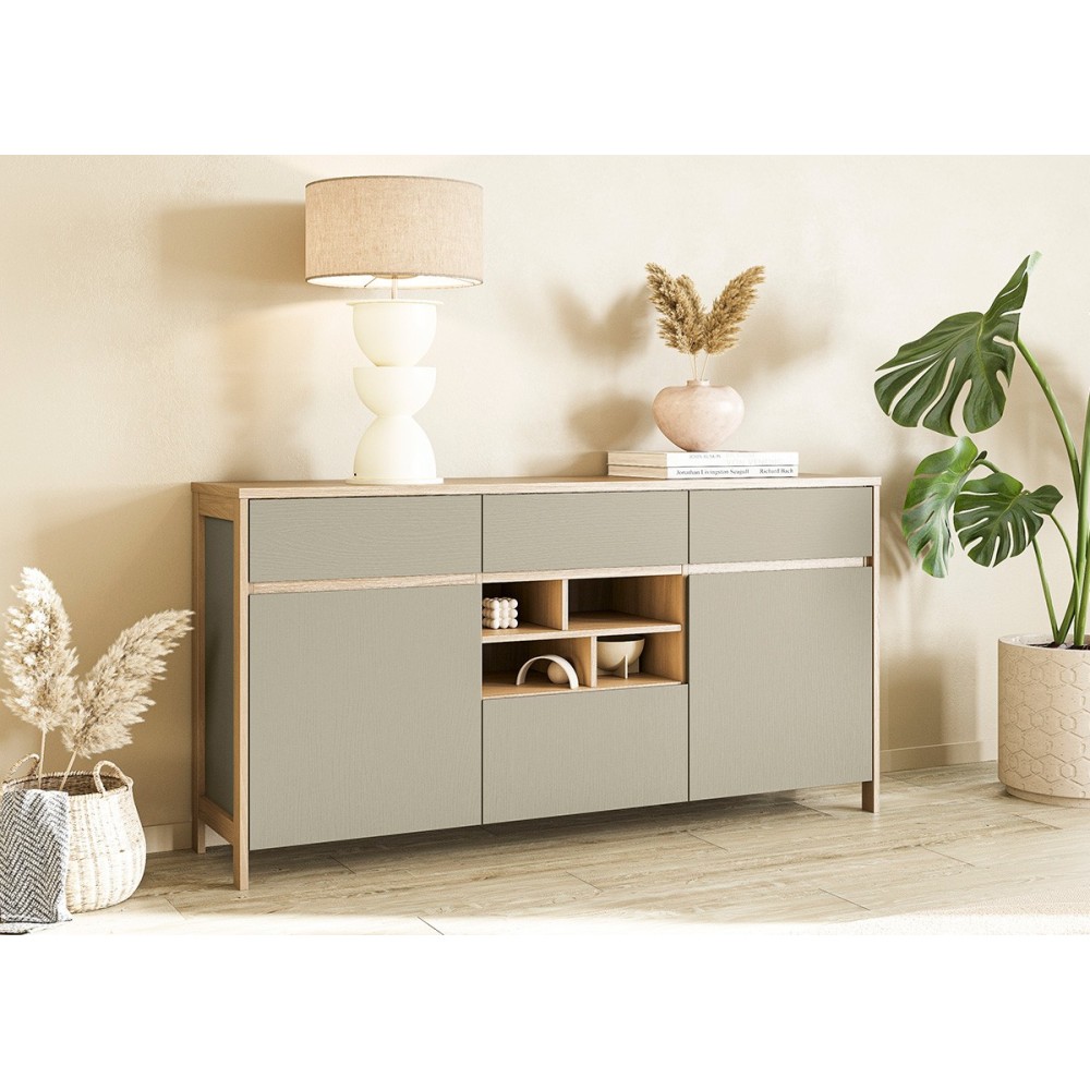 Kummut STRANDA hallikasroheline / tamm, mööbel, elutoamööbel, kummutid