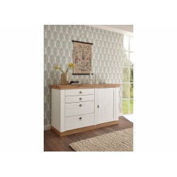 Kummut LANDHAUS valge mänd / tamm, mööbel, elutoamööbel, kummutid