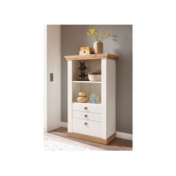 Kummut LANDHAUS valge mänd / tamm, mööbel, elutoamööbel, kummutid