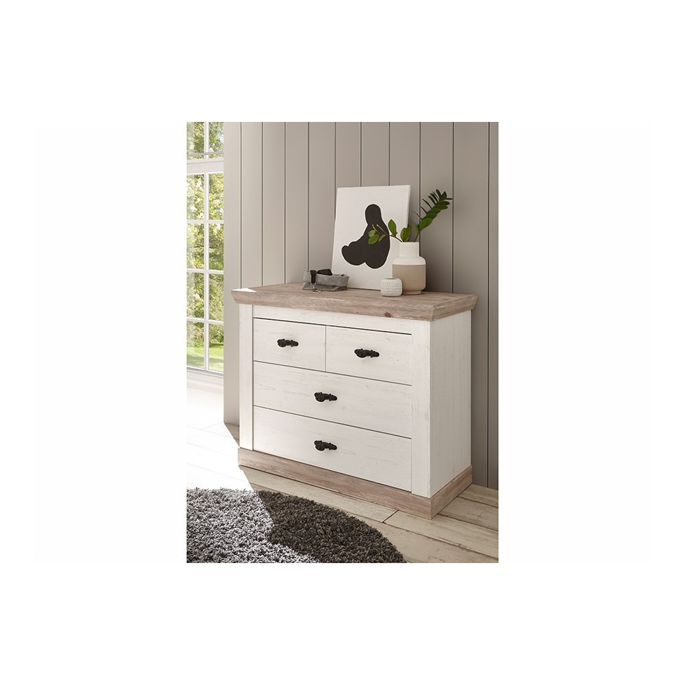 Kummut FLORENZ valge mänd / mänd, mööbel, elutoamööbel, kummutid