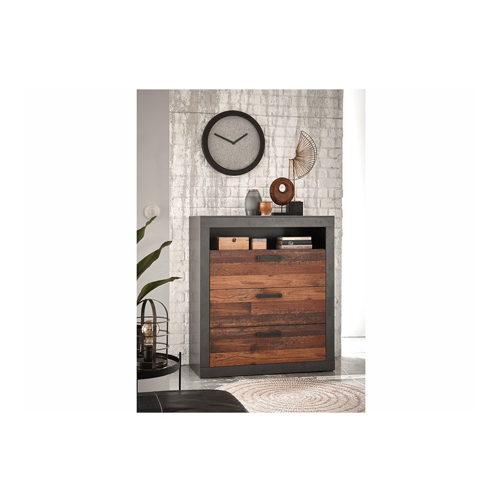 Kummut BROOKLYN pruun / hall, mööbel, elutoamööbel, kummutid