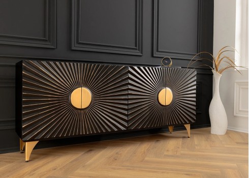 Kummut SOLARIS must / kuldne, mööbel, elutoamööbel, kummutid, kapp