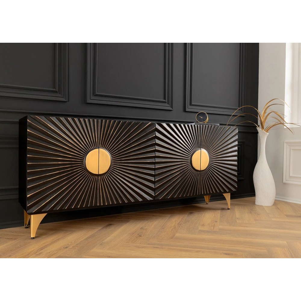 Kummut SOLARIS must / kuldne, mööbel, elutoamööbel, kummutid, kapp