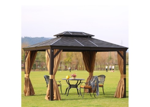 Varikatus SUNSET 3x4xH2-2,7m, pruun-beež