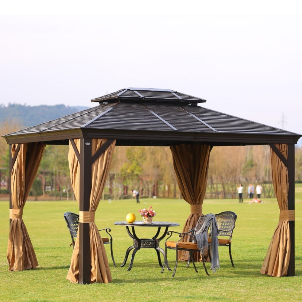 Varikatus SUNSET 3x4xH2-2,7m, pruun-beež