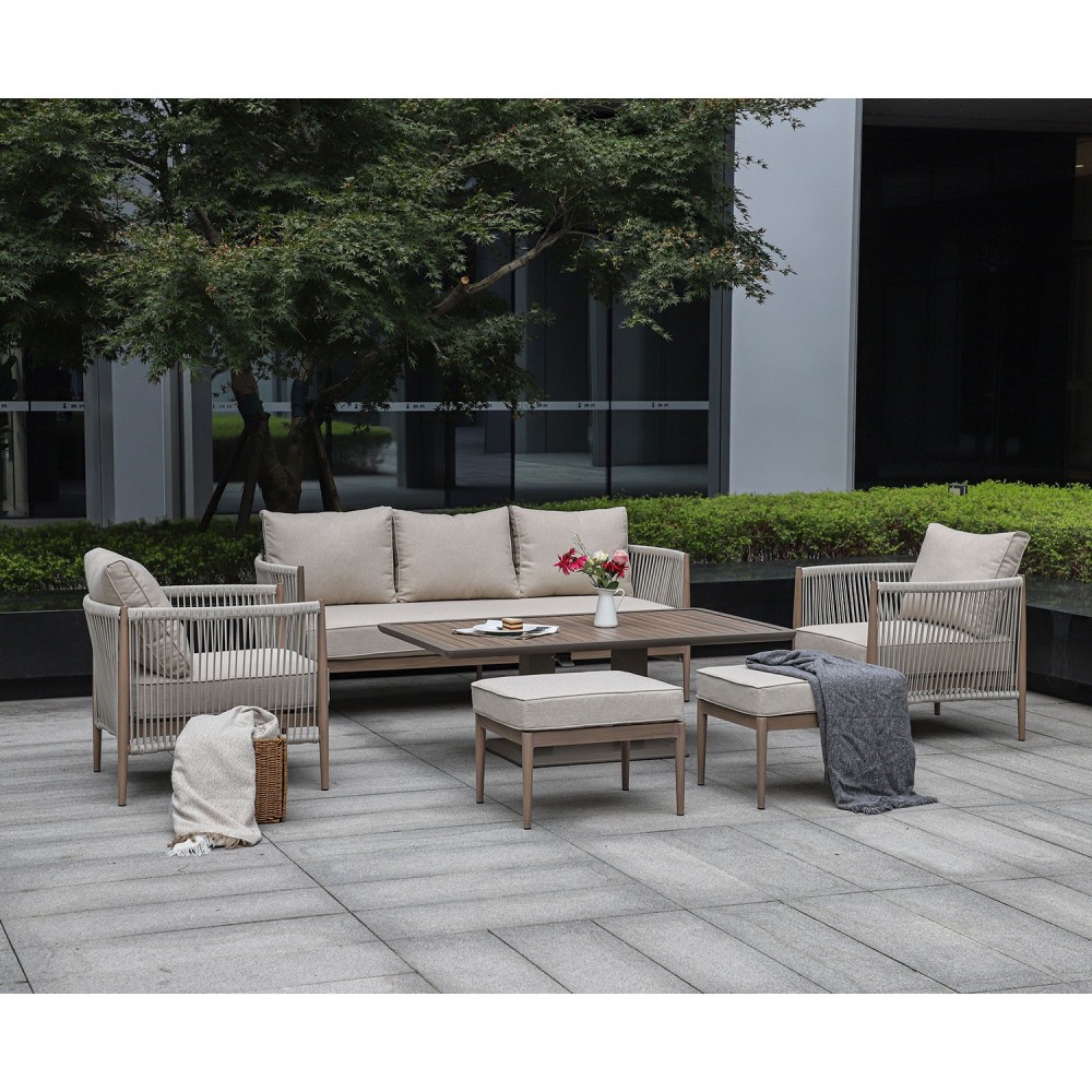 Aiamööblikomplekt MEDINA 7-osaline, beež