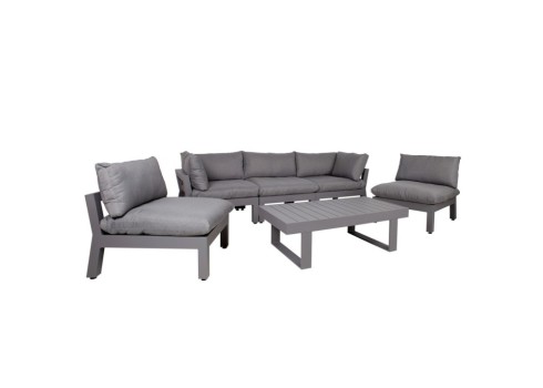 Aiamööblikomplekt FLUFFY mooduldiivan ja laud, hall