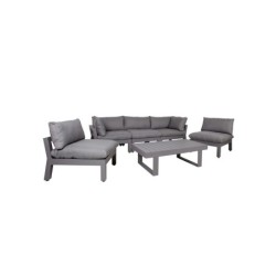 Aiamööblikomplekt FLUFFY mooduldiivan ja laud, hall