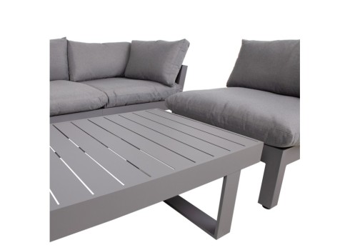 Aiamööblikomplekt FLUFFY mooduldiivan ja laud, hall
