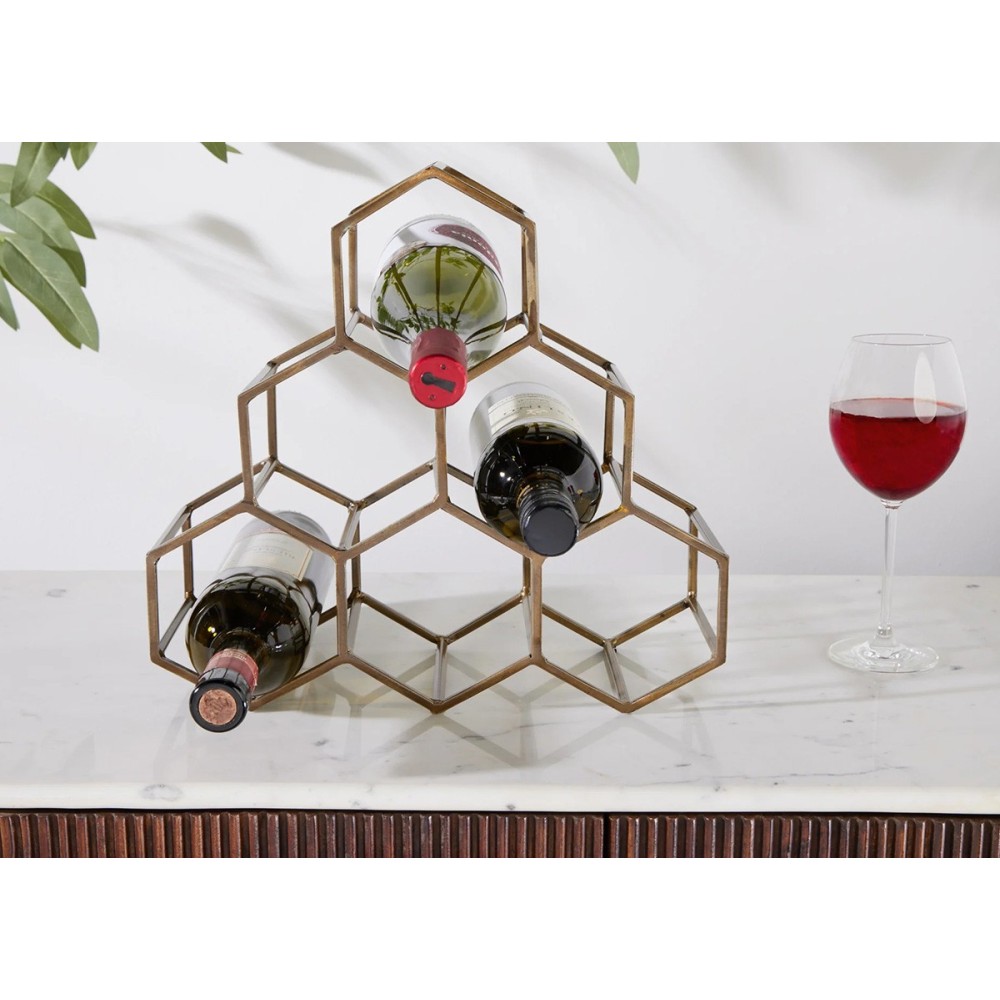 Veiniriiul HONEYCOMB kuldne, mööbel, elutoamööbel, veinikapid