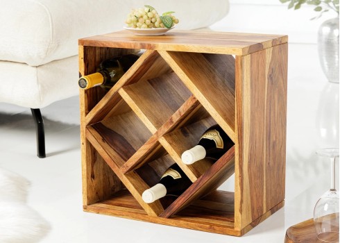 Veiniriiul CUBUS sheesham, mööbel, elutoamööbel, veinikapid, abilauad