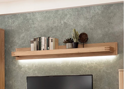 Seinariiul SALVADOR tamm Bianco, mööbel, elutoamööbel, seinariiulid