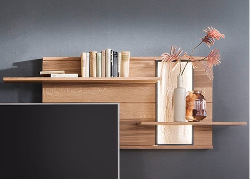 Seinariiul CAMPINAS tamm Bianco, mööbel, elutoamööbel, seinariiulid