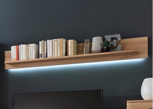 Seinariiul SANTORI tamm, 180x22xH24 cm, mööbel, elutoamööbel, riiulid