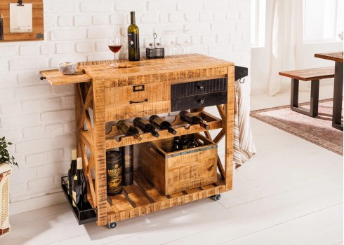 Baarikapp BODEGA mango / must, mööbel, elutoamööbel, baarikapid, kapp