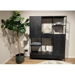 Kapp-riiul YORK must, mööbel, elutoamööbel, kapid, riiulid, riiul