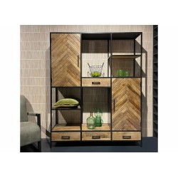 Kapp-riiul BROOKLYN naturaalne puit / must, mööbel, elutoamööbel