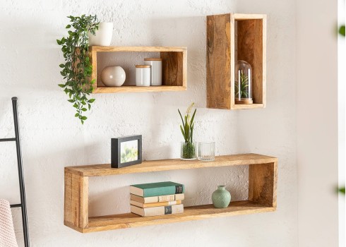 Seinariiulite komplekt HEMINGWAY mango, mööbel, elutoamööbel, riiulid