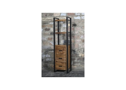 Kapp-riiul NAIROBI naturaalne puit / must, mööbel, elutoamööbel, kapid