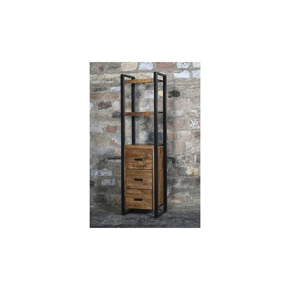 Kapp-riiul NAIROBI naturaalne puit / must, mööbel, elutoamööbel, kapid