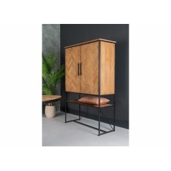 Kapp-riiul ACCENT naturaalne puit / must, mööbel, elutoamööbel, kapid