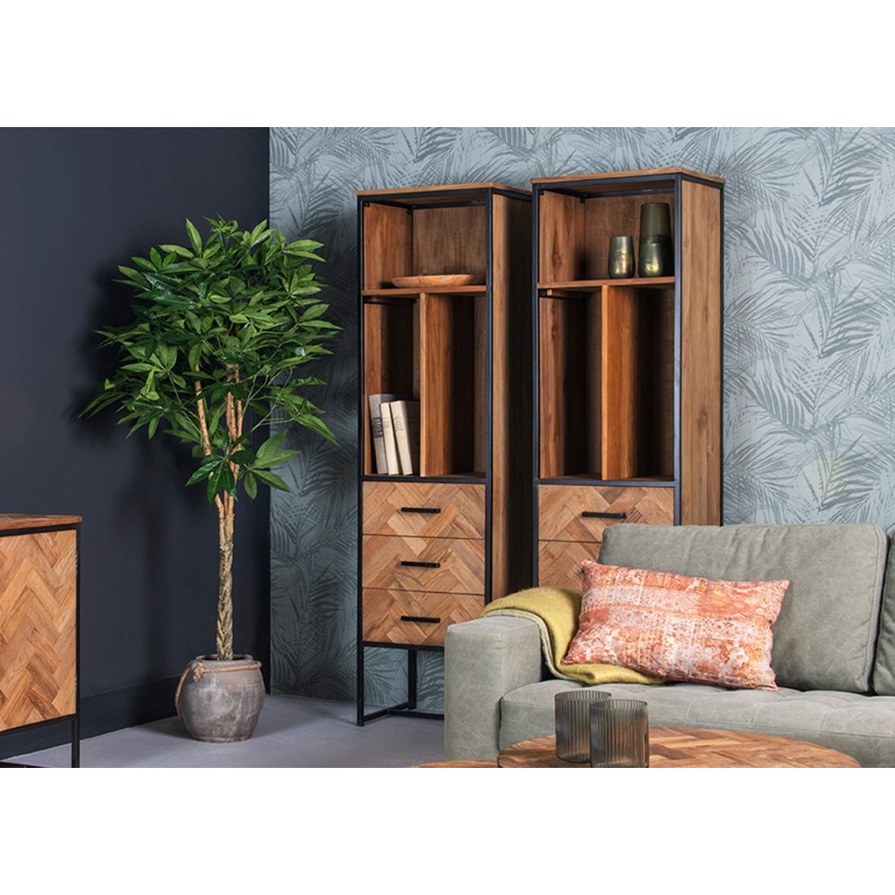 Kapp-riiul ACCENT naturaalne puit / must,  kapid, riiulid, riiul