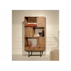 Kapp-riiul VALDEZ naturaalne puit / must, mööbel, elutoamööbel, kapid