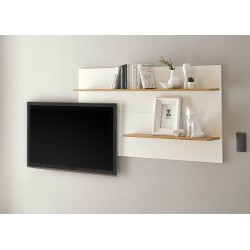 Seinariiul CITY valge / tamm, 150x18xH80 cm