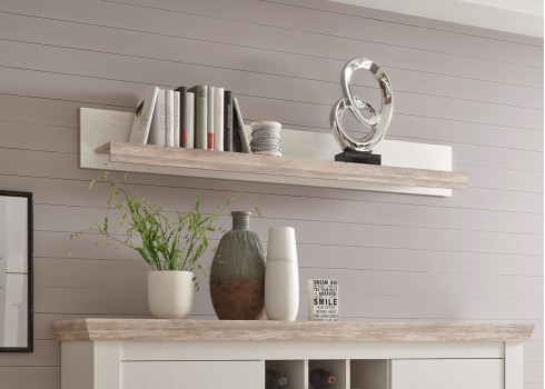 Seinariiul FLORENZ valge mänd / mänd, mööbel, elutoamööbel, riiulid