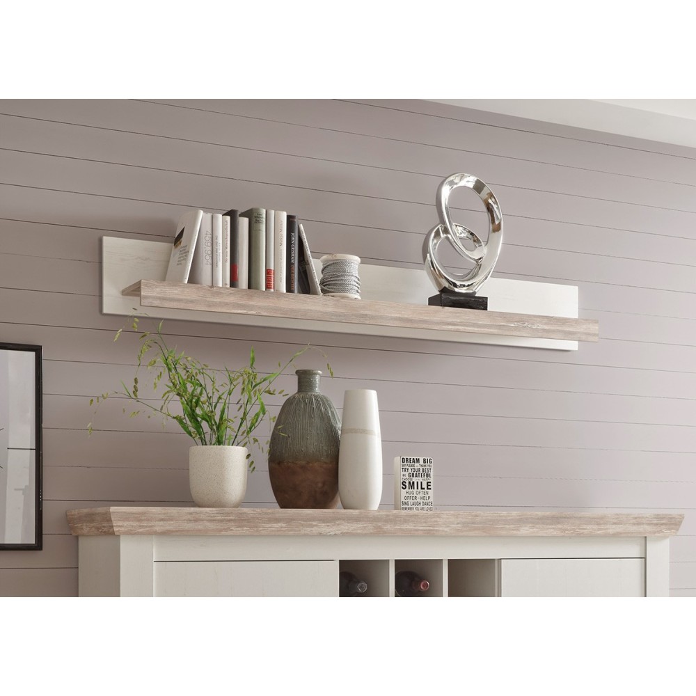 Seinariiul FLORENZ valge mänd / mänd, mööbel, elutoamööbel, riiulid